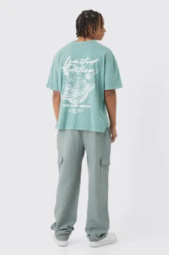 boohooMAN Elasticated Waist Relaxed Herringbone Textured Cargo Trousers | UK| Trousers|Cargos