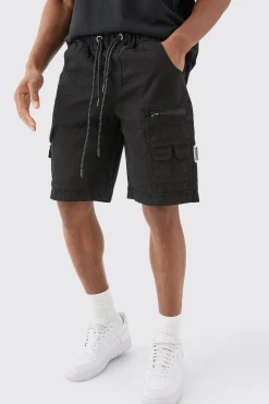 boohooMAN Elasticated Waist Ripstop Bungee Cargo Short | UK| Shorts