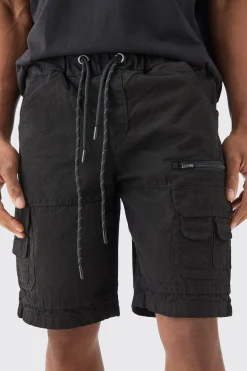 boohooMAN Elasticated Waist Ripstop Bungee Cargo Short | UK| Shorts