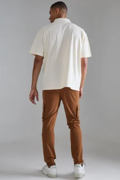 boohooMAN Elasticated Waist Skinny Stretch Cargo Trousers | UK| Trousers|Cargos