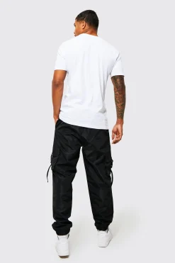 boohooMAN Elasticated Waist Slim Fit Man Shell Cargo Jogger | UK| Trousers|Joggers
