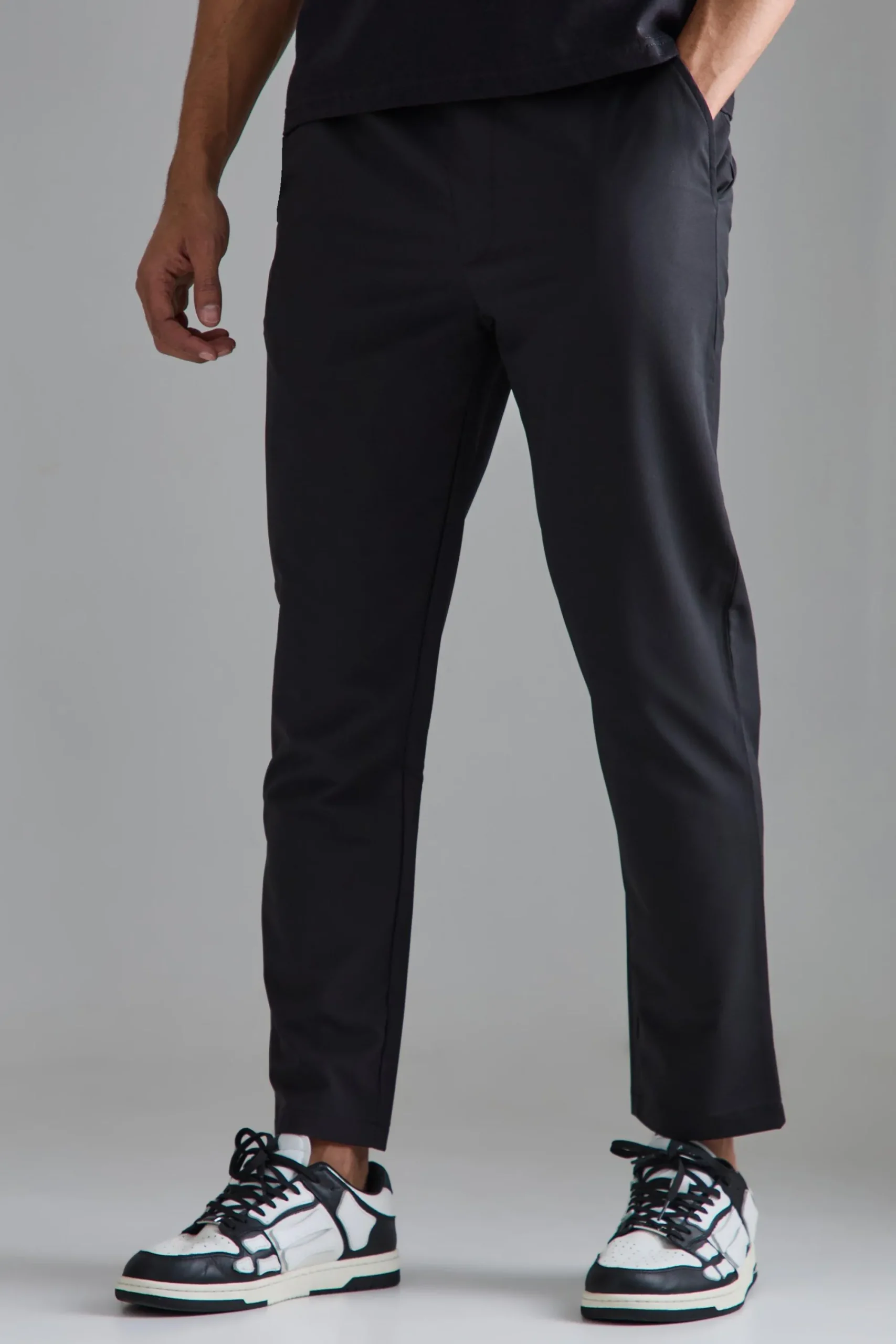 boohooMAN Elasticated Waist Slim Fit Smart Trousers | UK| Suits & Tailoring|Trousers