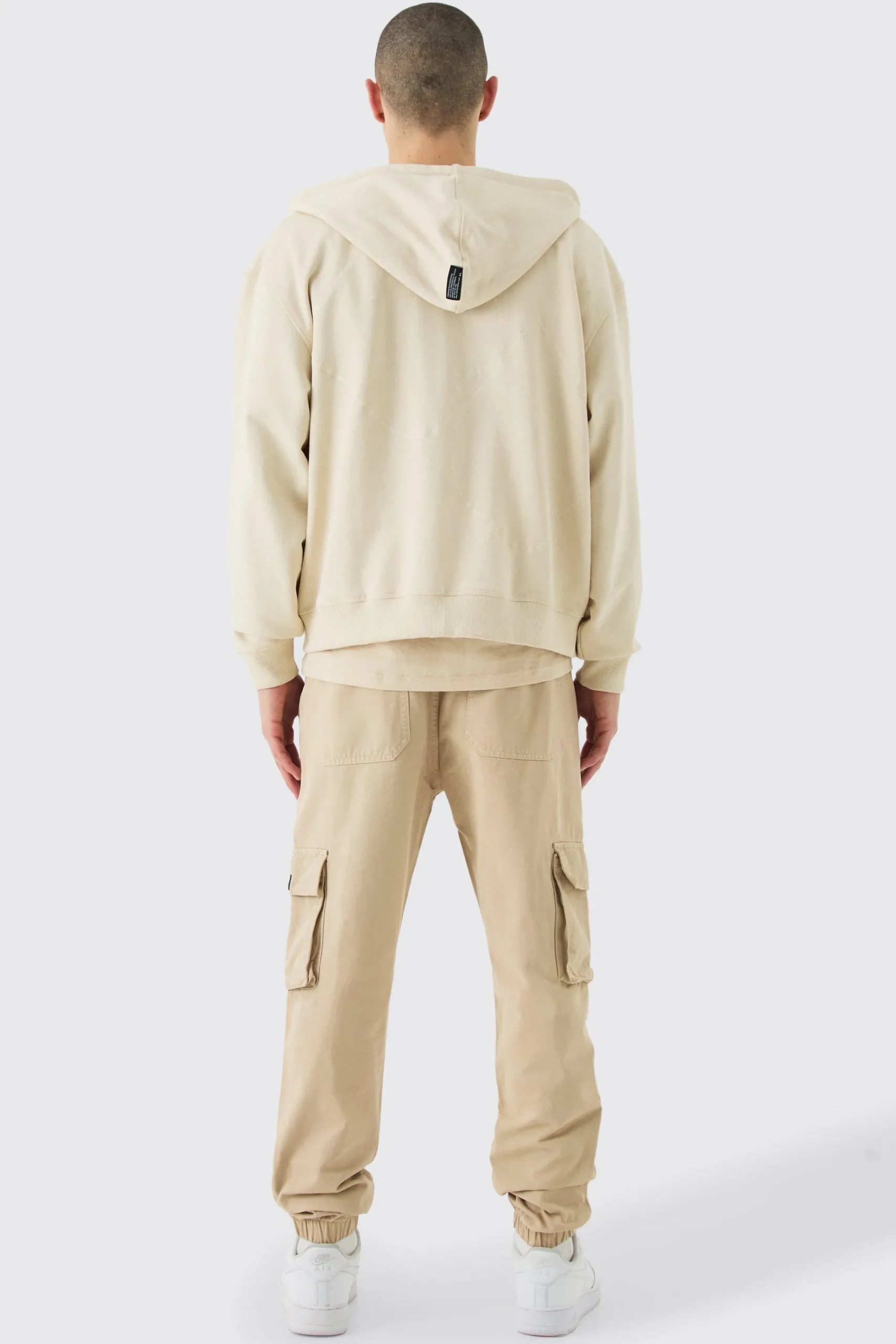 boohooMAN Elasticated Waist Slim Fit Badge Cargo Jogger | UK| Trousers|Cargos