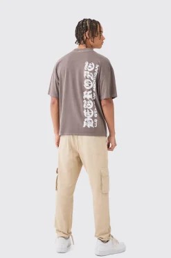 boohooMAN Elasticated Waist Slim Fit Branded Cargo Jogger | UK| Joggers|Cargos