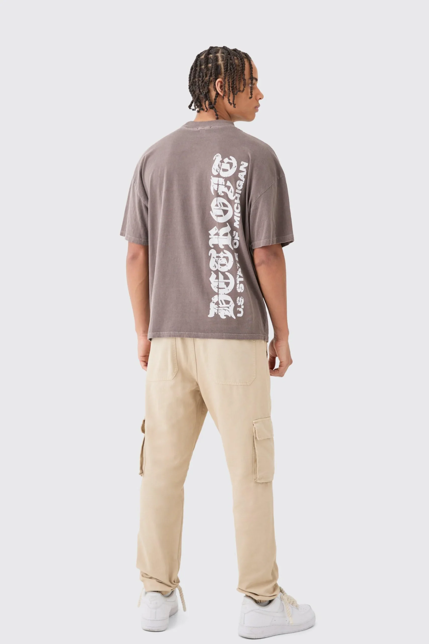 boohooMAN Elasticated Waist Slim Fit Branded Cargo Jogger | UK| Joggers|Cargos