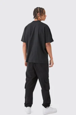 boohooMAN Elasticated Waist Slim Fit Branded Cargo Jogger | UK| Trousers|Cargos