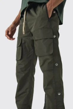 boohooMAN Elasticated Waist Slim Flare Stacked Cargo Trousers | UK| Trousers|Cargos