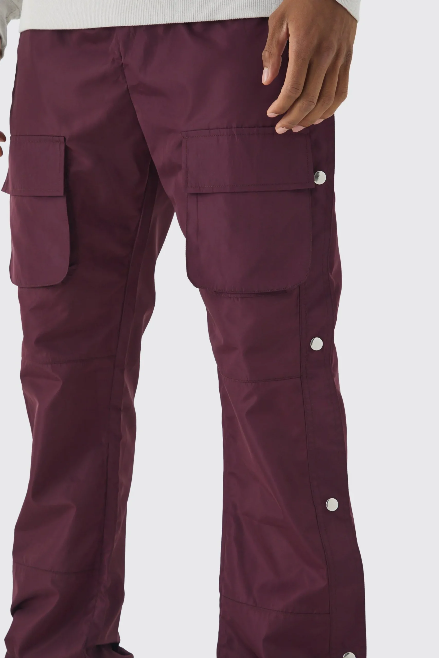 boohooMAN Elasticated Waist Slim Flare Stacked Cargo Trousers | UK| Trousers|Cargos