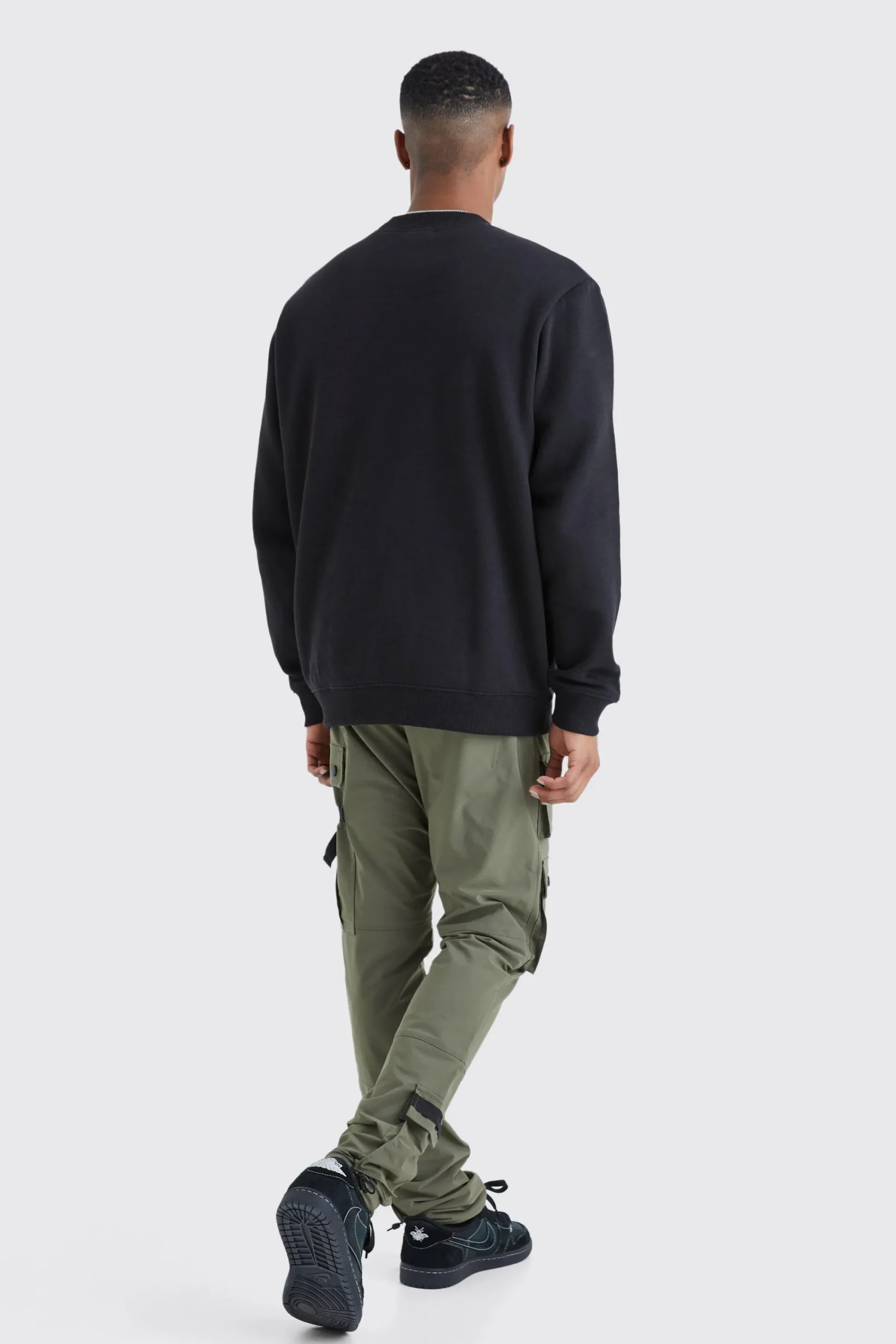 boohooMAN Elasticated Waist Slim Multi Cargo Strap Trouser | UK| Trousers|Cargos