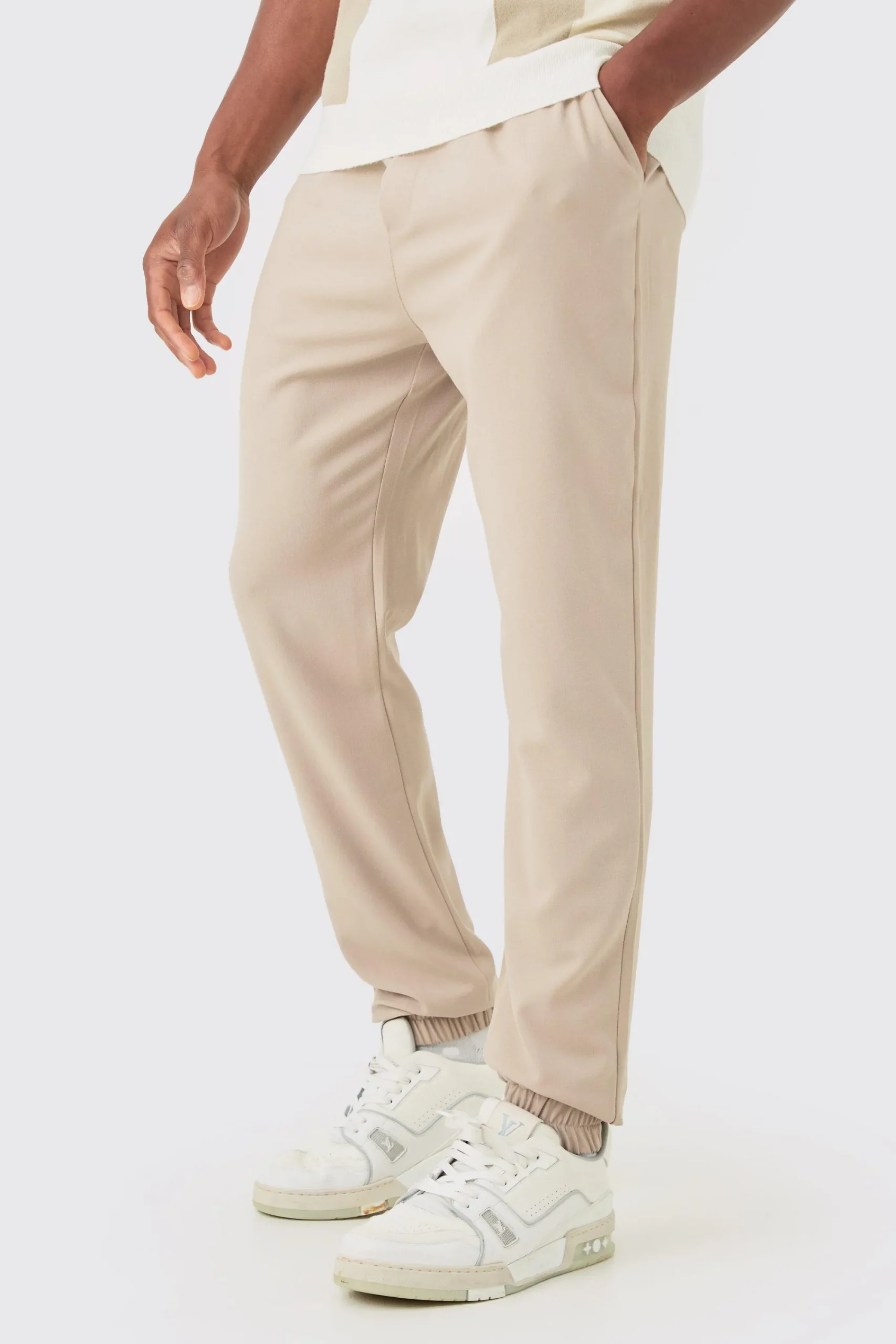 boohooMAN Elasticated Waist Slim Smart Jogger | UK| Trousers