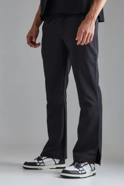 boohooMAN Elasticated Waist Split Hem Smart Trousers | UK| Suits & Tailoring|Trousers