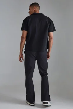 boohooMAN Elasticated Waist Split Hem Smart Trousers | UK| Suits & Tailoring|Trousers