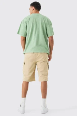 boohooMAN Elasticated Waist Relaxed Fit Longer Length Cargo Shorts | UK| Shorts