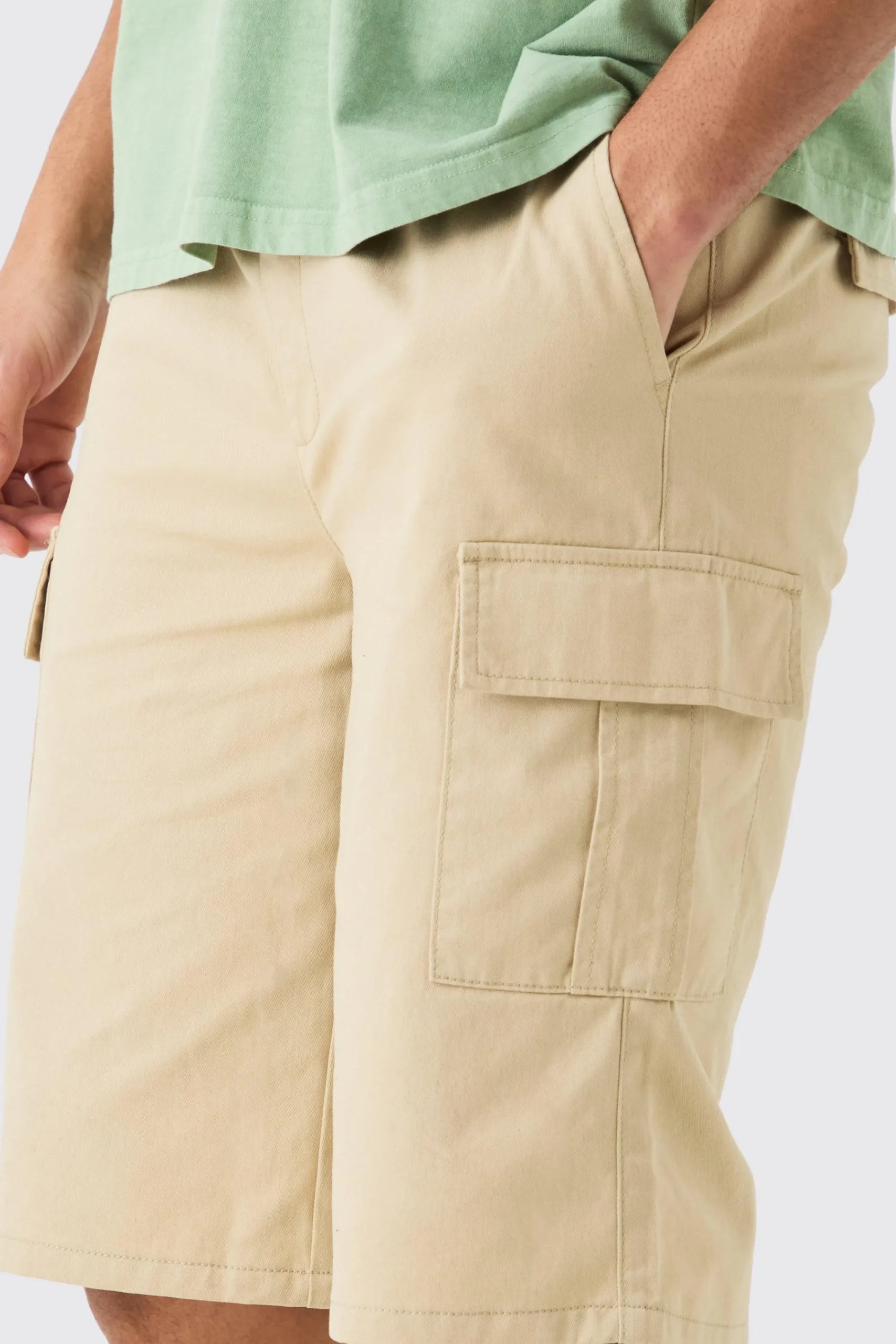 boohooMAN Elasticated Waist Relaxed Fit Longer Length Cargo Shorts | UK| Shorts