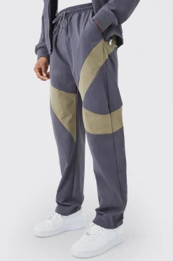 boohooMAN Elasticated Waist Straight Technical Stretch Panel Trouser | UK| Trousers