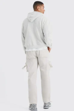 boohooMAN Elasticated Waist Straight Leg 3d Cargo Trousers | UK| Trousers