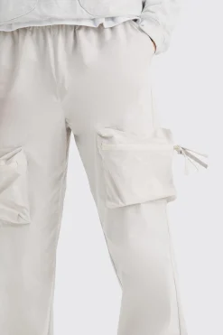 boohooMAN Elasticated Waist Straight Leg 3d Cargo Trousers | UK| Trousers