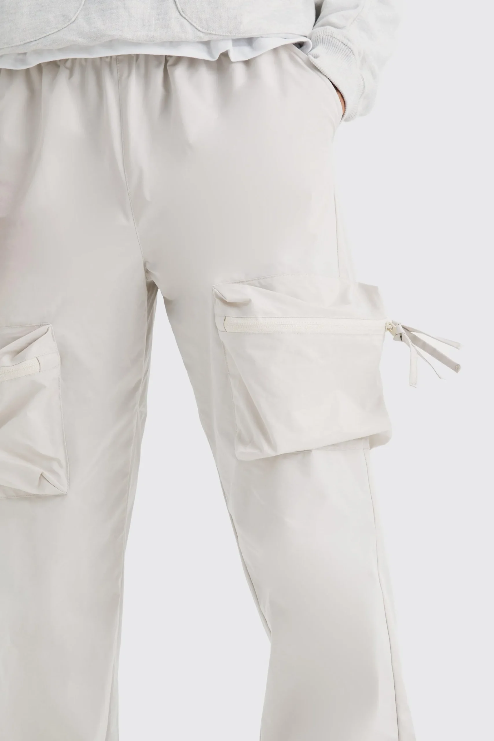 boohooMAN Elasticated Waist Straight Leg 3d Cargo Trousers | UK| Trousers