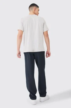 boohooMAN Elasticated Waist Straight Fit Trousers | UK| Suits & Tailoring|Trousers