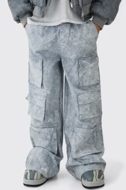 boohooMAN Elasticated Waist Super Baggy Heavyweight Washed Multi Cargo Trousers | UK| Trousers|Cargos