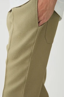 boohooMAN Elasticated Waist Tapered Pintuck Boucle Trousers | UK| Trousers