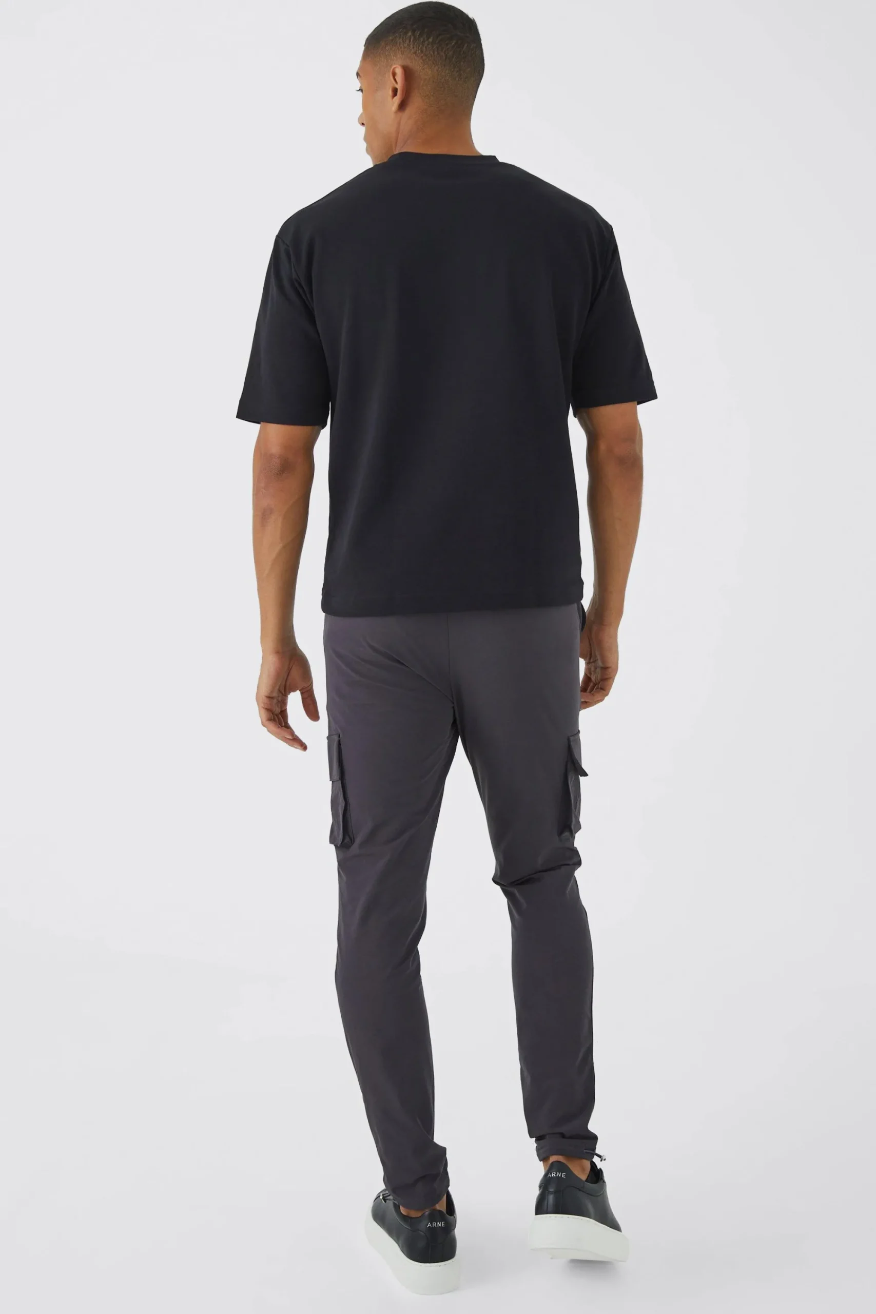 boohooMAN Elasticated Waist Technical Stretch Golf Skinny Cargo Trouser | UK| Trousers|Cargos