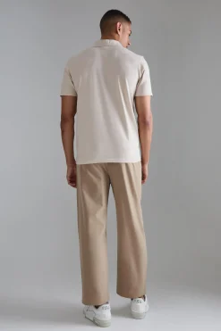 boohooMAN Elasticated Waist Technical Stretch Relaxed Cropped Trouser | UK| Trousers