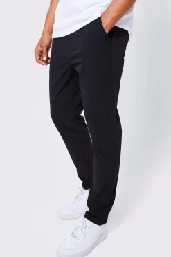 boohooMAN Elasticated Waist Technical Golf Stretch Slim Trouser | UK| Trousers