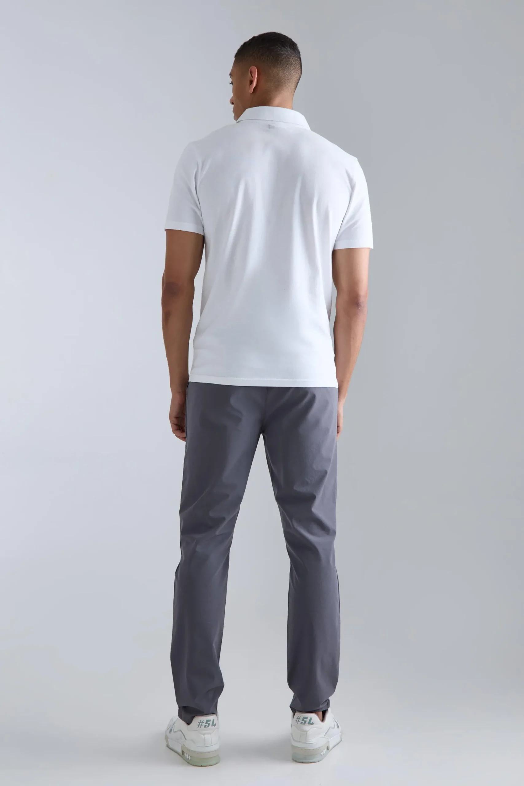 boohooMAN Elasticated Waist Technical Stretch Slim Trouser | UK| Trousers