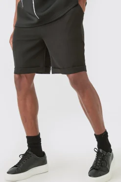 boohooMAN Elasticated Waist Turn Up Stretch Slim Fit Shorts | UK| Shorts