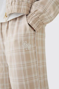 boohooMAN Elasticated Waist Wide Leg Checked Trousers | UK| Trousers|Sets & Co-Ords