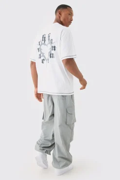 boohooMAN Elasticated Waist Woven Tab Parachute Pants | UK| Cargos|Trousers