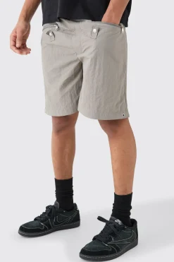 boohooMAN Elasticated Waist Zip Detail Relaxed Shell Short | UK| Shorts