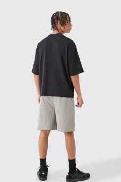 boohooMAN Elasticated Waist Zip Detail Relaxed Shell Short | UK| Shorts