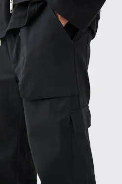 boohooMAN Elasticated Waist Zip Hem Flared Cargo Trousers | UK| Trousers|Cargos