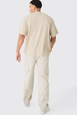 boohooMAN Elasticated Waist Zip Hem Flared Parachute Cargo Trousers | UK| Trousers|Cargos