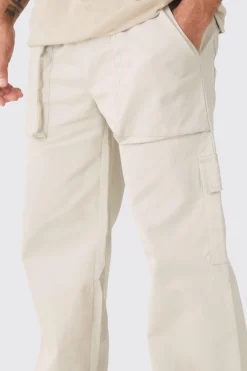 boohooMAN Elasticated Waist Zip Hem Flared Parachute Cargo Trousers | UK| Trousers|Cargos