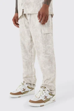 boohooMAN Elasticated Waistband Camo Cargo Trouser | UK| Trousers