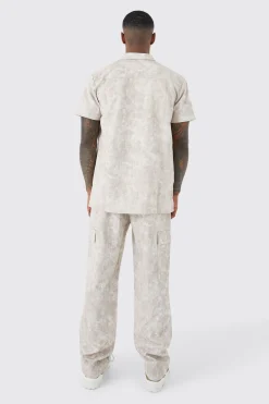 boohooMAN Elasticated Waistband Camo Cargo Trouser | UK| Trousers