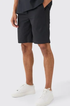 boohooMAN Elasticated Waistband Linen Blend Smart Relaxed Shorts | UK| Suits & Tailoring|Shorts