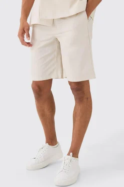 boohooMAN Elasticated Waistband Linen Blend Smart Relaxed Shorts | UK| Suits & Tailoring|Shorts