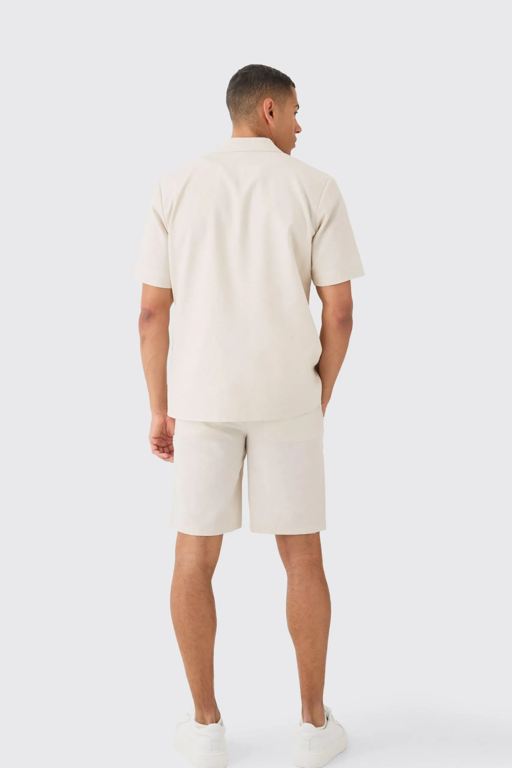 boohooMAN Elasticated Waistband Linen Blend Smart Relaxed Shorts | UK| Suits & Tailoring|Shorts