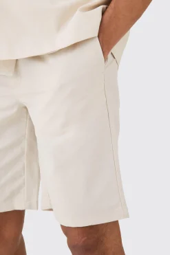 boohooMAN Elasticated Waistband Linen Blend Smart Relaxed Shorts | UK| Suits & Tailoring|Shorts