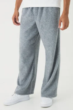 boohooMAN Elasticated Wide Leg Brushed Melton Trousers | UK| Trousers