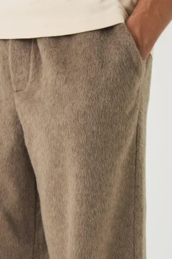 boohooMAN Elasticated Wide Leg Brushed Melton Trousers | UK| Trousers