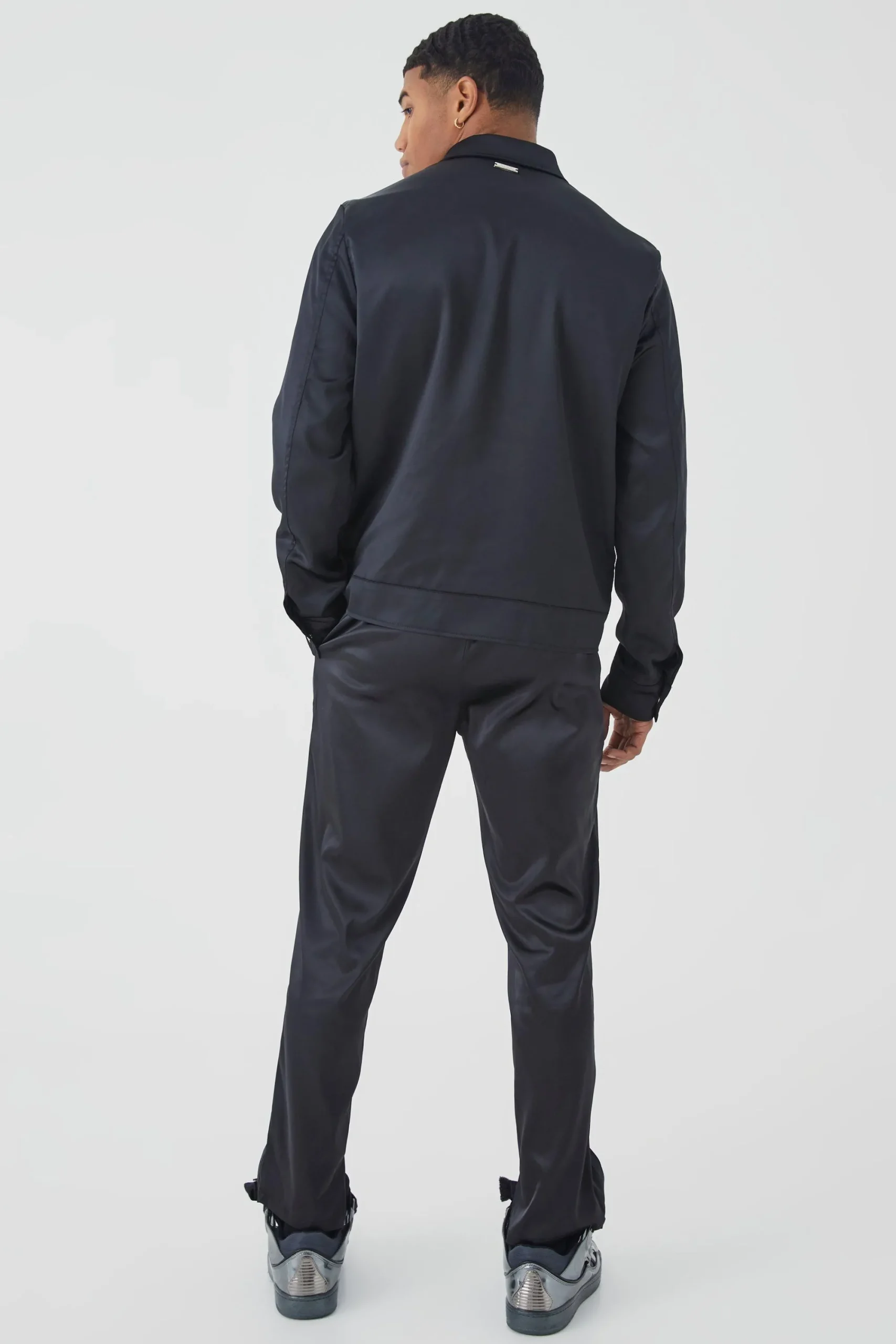 boohooMAN Embellished Satin Harrington | UK| Coats & Jackets