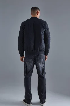 boohooMAN Embossed Dogtooth Bomber Jacket | UK| Coats & Jackets