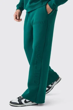 boohooMAN Embossed Worldwide Wide Leg Jogger | UK| Trousers|Joggers
