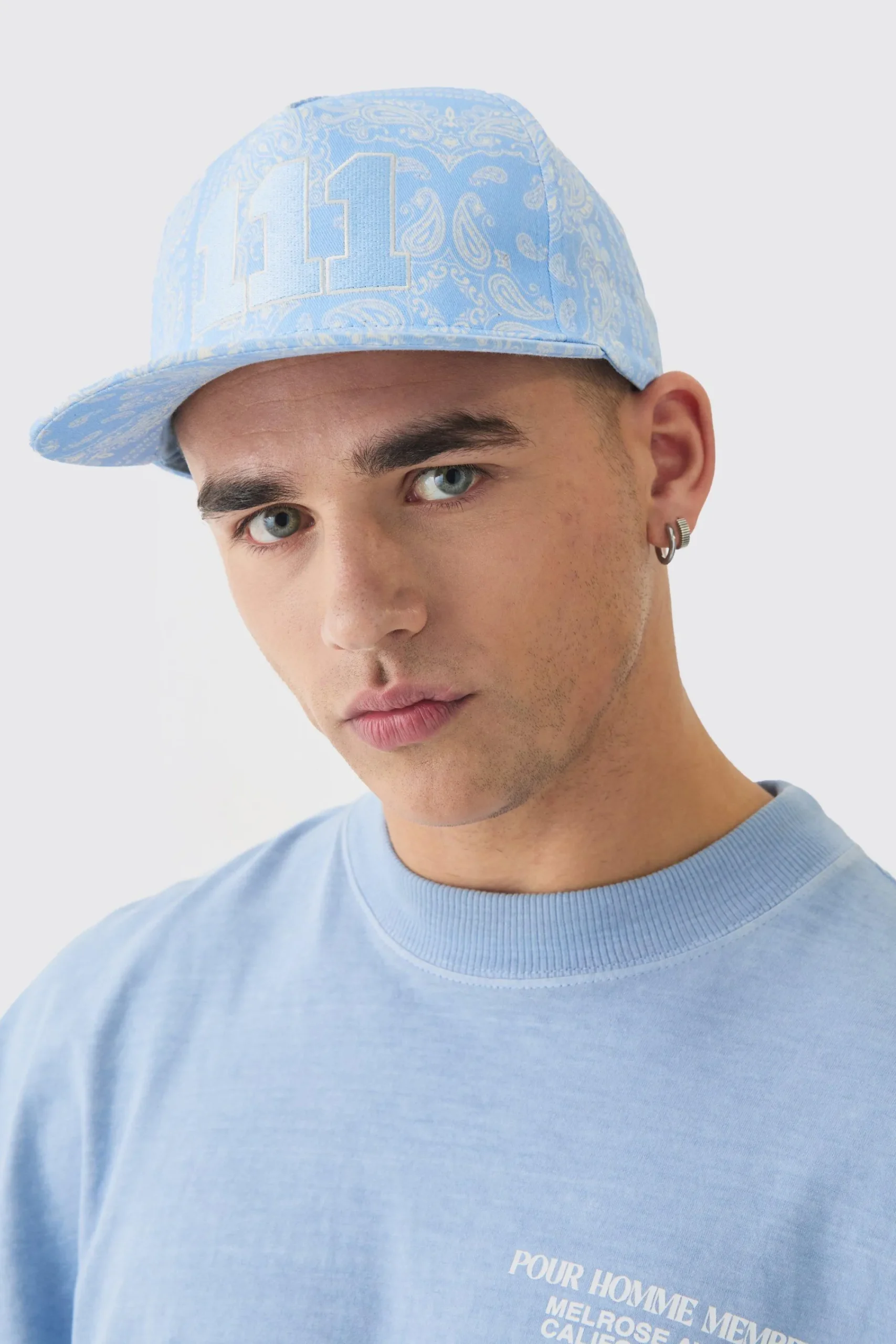 boohooMAN Embroidered Bandana Print Snapback In | UK| Hats & Caps