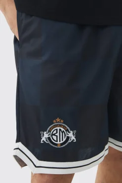 boohooMAN Embroidered Pique Mid Length Basketball Shorts | UK| Shorts